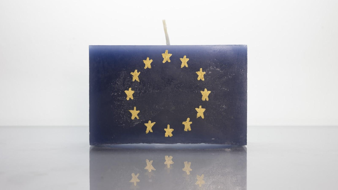 Vlag van de Europese Unie als kaars